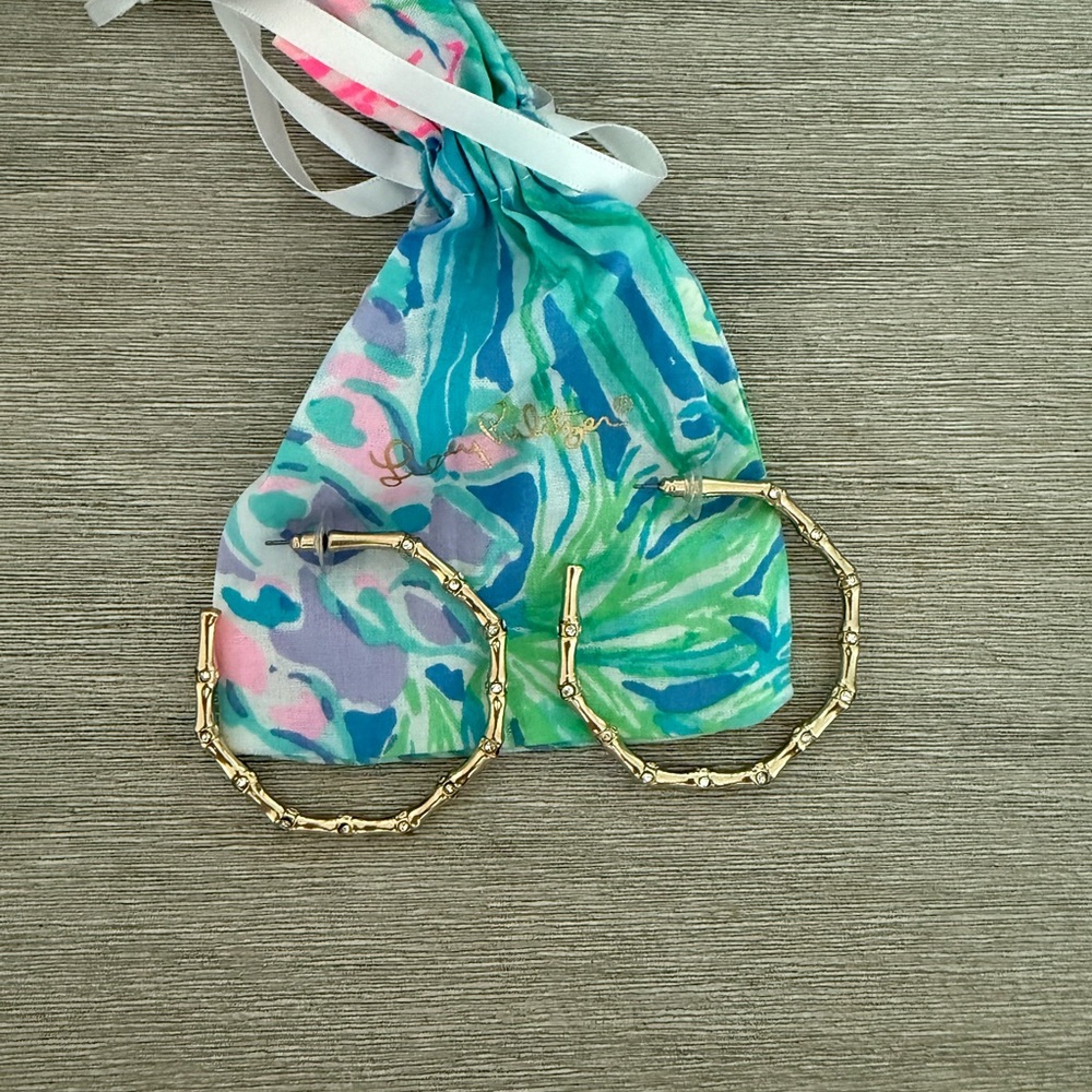 Lilly Pulitzer Gold Hoop Earrings